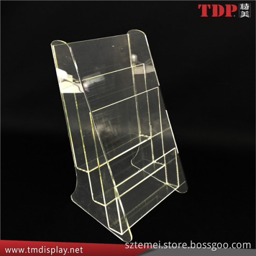 promotional office transparent acrylic brochure holder with 3 pocket standee
